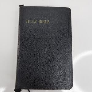 Antique Holy Bible Nelson Self Pronouncing Black Leather 1900s AS IS Need Repair